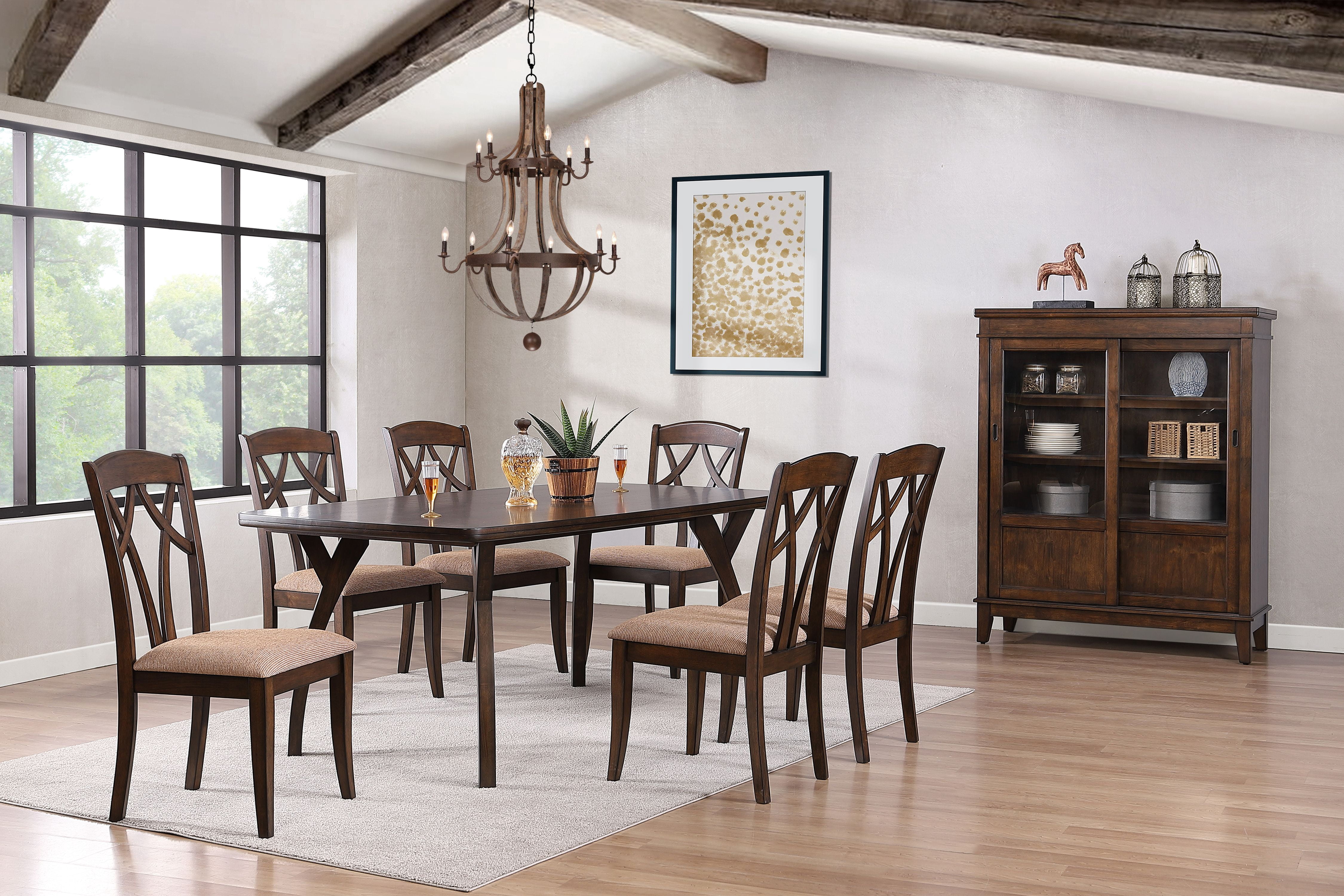 8 Piece Cherry Wood Dining Set, (Table 