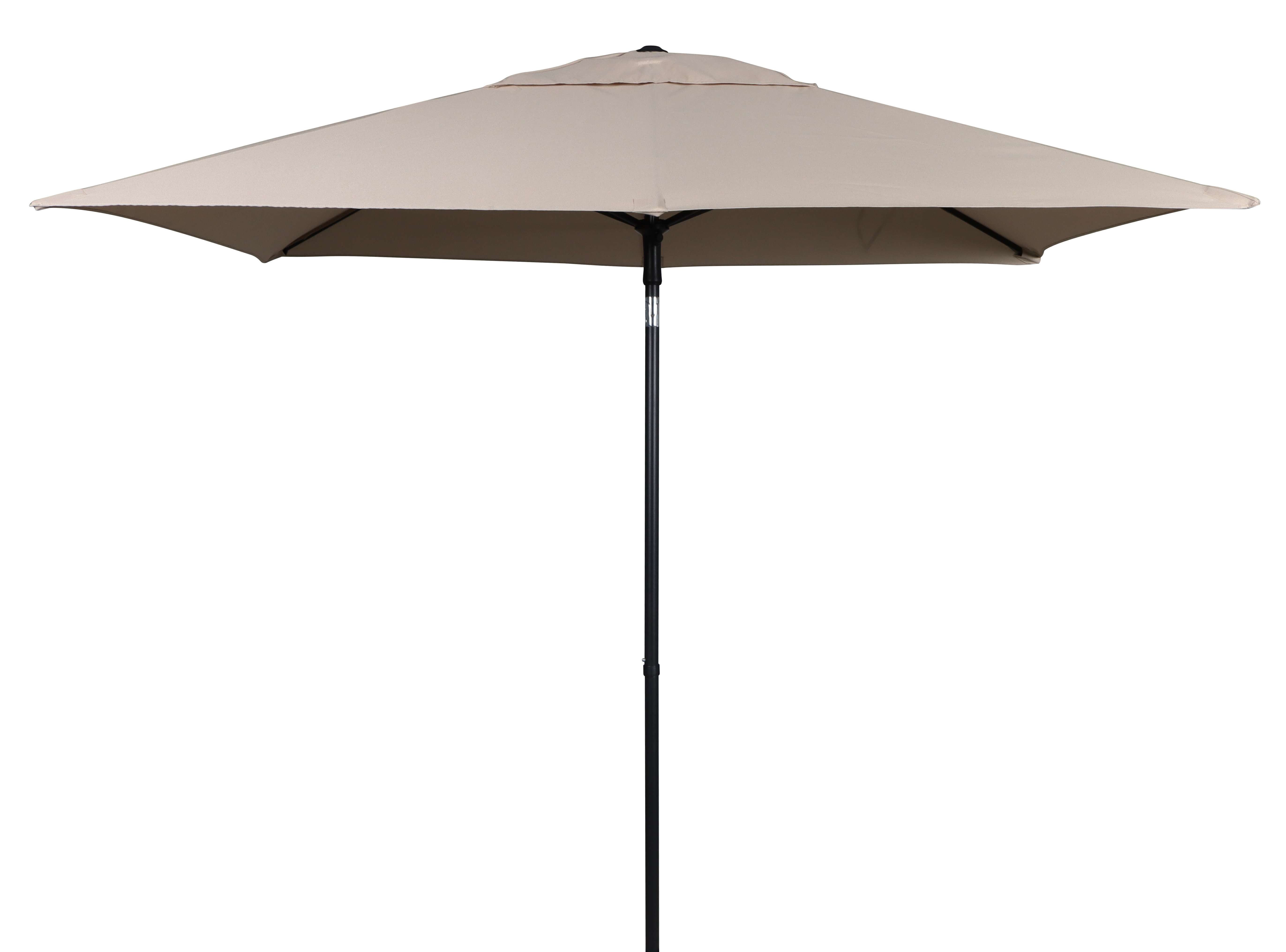 (2 pack) Mainstays 6 x 7.5' Tan Rectangular Patio Push Up Umbrella, Adjustable Tilt