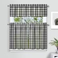 thumbnail image 2 of Kitchen Curtains 36 Inch Short - 3 Panel Set, Rod Pocket Window Curtain, 100% Polyester for Farmhouse, Cafe, Kitchen, Living Room, Bedroom, Rustic Buffalo Plaid & Geometric Design, Easy Wash, 2 of 6