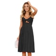 thumbnail image 4 of NAYAOTO Women 2026 Summer Dresses Tie Front V-Neck Spaghetti Strap Button Down A-Line Backless Swing Midi Dress, 4 of 6