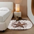 thumbnail image 2 of Small Round Rug 3Ft Washable Non-Slip, Texas Star Vintage Circle Area Rugs for Living Room Bedroom, Red Berry Retro Art Brown White Wooden Indoor Floor Mats Carpet Runner for Home Decor, 2 of 8