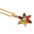 thumbnail image 3 of NOVICA Handmade .925 Sterling Silver 22k Gold plated Multigemstone Pendant Necklace Floral Peridot India 'Floral Spirit', 3 of 6