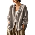 thumbnail image 5 of Xdegoge Cardigan Sweaters for Women Lightweight Open Front Casual Loose Fit 3/4 Sleeve Cover Up Tops Flowy Spring Summer Vacation Lounge Everyday Wear, 5 of 9