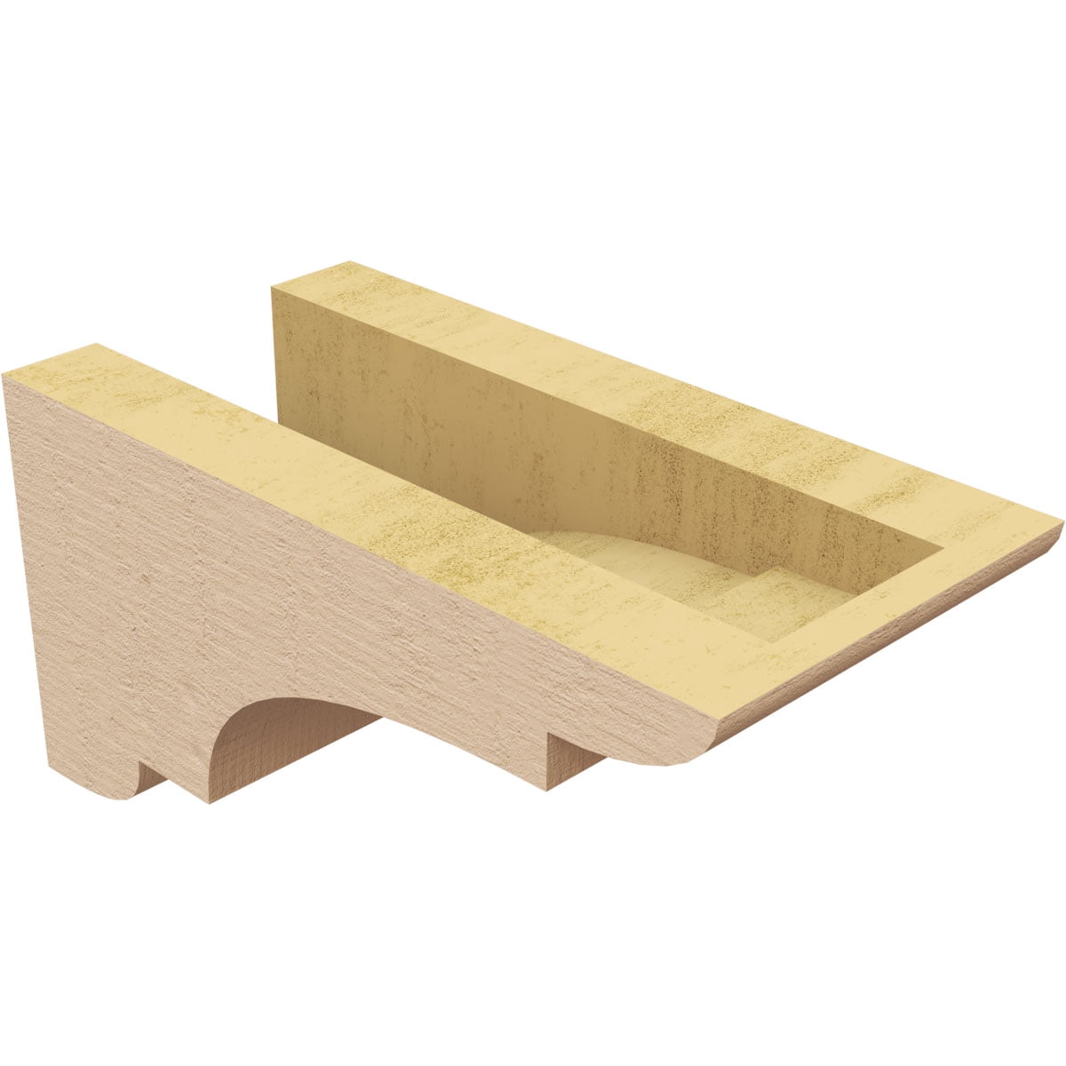 4"W x 8"D x 4"H Wide New Brighton Rough Cedar Woodgrain TimberThane Corbel, Primed Tan