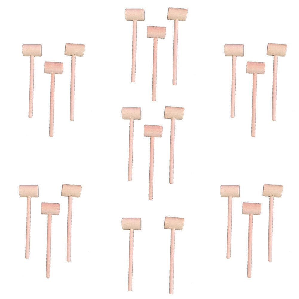 40 Pieces Mini Wooden Hammers Small Pounding Mallets Gavel Toy for Kids 