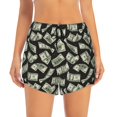 thumbnail image 2 of Balery Dollar Pantalones cortos deportivos para mujer con forro y dos bolsillos, elásticos, para entrenamiento, gimnasio, yoga-Large, 2 of 7