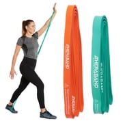 THERABAND High Resistance Band Set of 2, Light and Medium Elastic Super Bands for Full Body Workouts, Physical Therapy, Strength Training, Durable 41” Loop Exercise Bands, 15-25 lbs Resistance