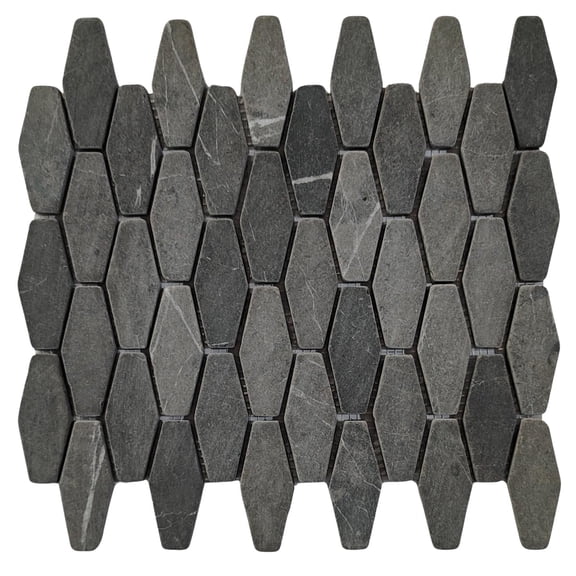 CNK Tile Gray Elongated Hexagon Marble Mosaic Tile Sheets