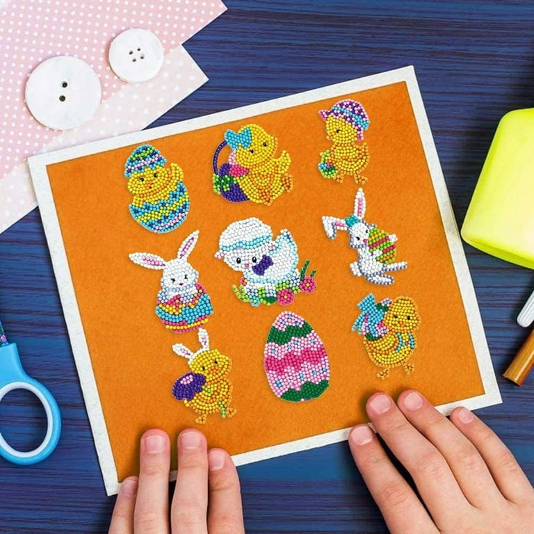 Easter Decorations Outdoor Diamond Dots for Adults 18Pcs DIY Cartoon  Painting Stickers For Kids Easter Bunny Rabbits Diamond Embroidery Sticker  Kits By Numbers Children Gift Crafts 