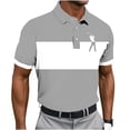 thumbnail image 2 of Blusa y camisa de manga corta con cuello vuelto para hombre, blusa informal con botones y estampado geométrico, blusa de manga corta con cuello vuelto para hombre, 2 of 5