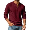 thumbnail image 2 of longantii Henley Shirts for Men Casual Textured 3-Button Shirt Fashion Long Sleeve Warm Basic Tops Lightweight Fall Workout Shirts, 2 of 5