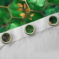 thumbnail image 4 of Manfei Geometric Honeycomb Hexagon Curtains Pack of 2 (42x84 Each),Marble Texture Pattern Curtains Blackout,Green Gold Bedroom Curtains For Men Women,Breathable Home Decor, 4 of 6