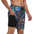 thumbnail image 2 of Sikiie Marine Inhabitants Print Men's Double Layer Swimming Trunks, Adjustable Waistband and Pockets Sports Swimming Trunks, Beach Swimwear-X-Large, 2 of 6