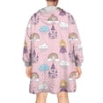 thumbnail image 2 of Wearable Oversized Blanket,Pink Princess Castle Pattern Wearable Blanket Hoodie for Adults,Cozy Hooded Blankets with Super Pockets,Super Warm Fuzzy Pullover for Women & Men, 2 of 6