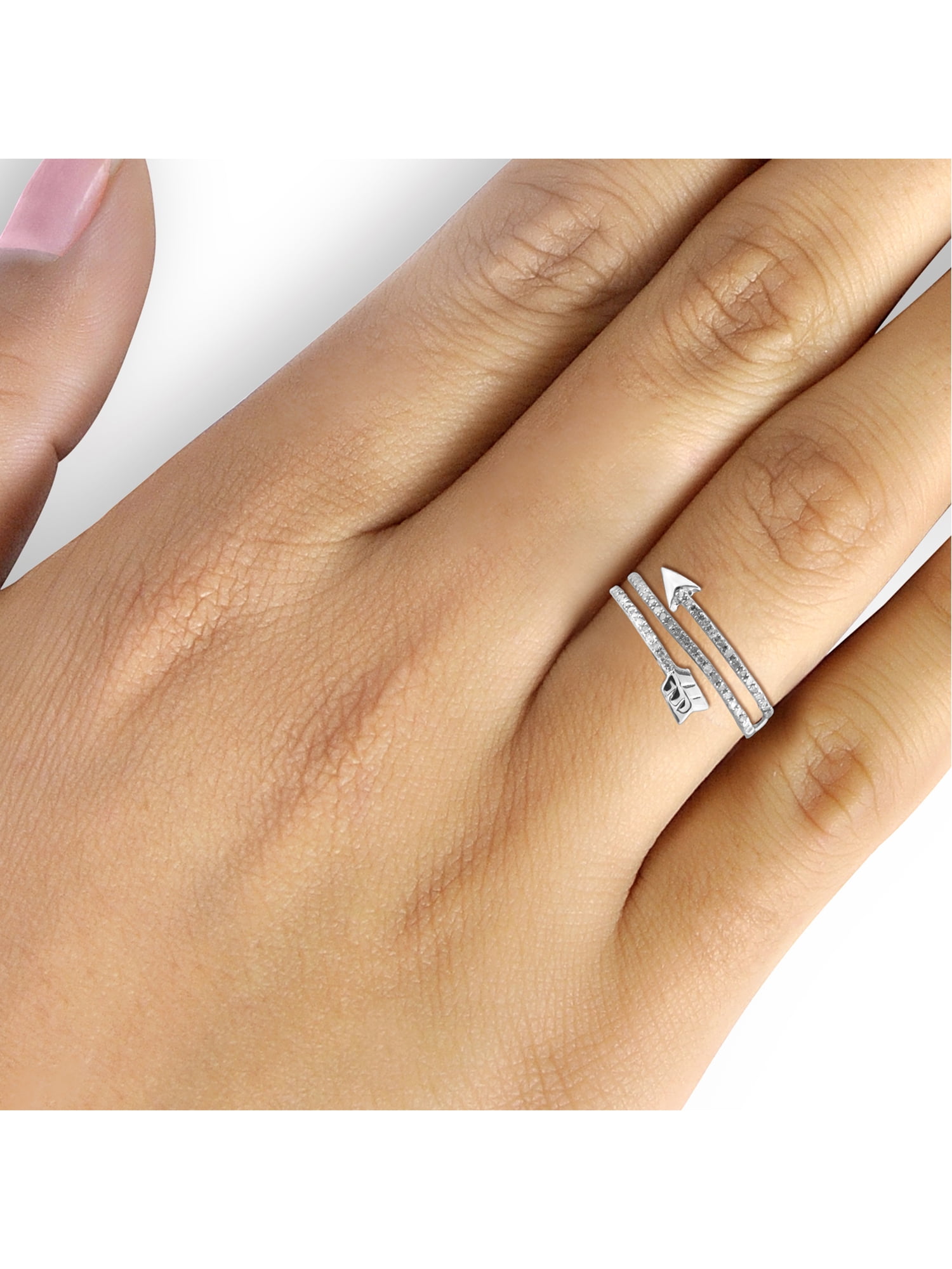 JewelersClub 0.925 Sterling Silver Accent White diamond Open Ring for Women | Diamonds for Everyday Womens Wear