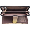 thumbnail image 3 of Anna by Anuschka Women's Hand Painted Genuine Leather Two Fold Wallet - Lion Pride Tan, 3 of 4