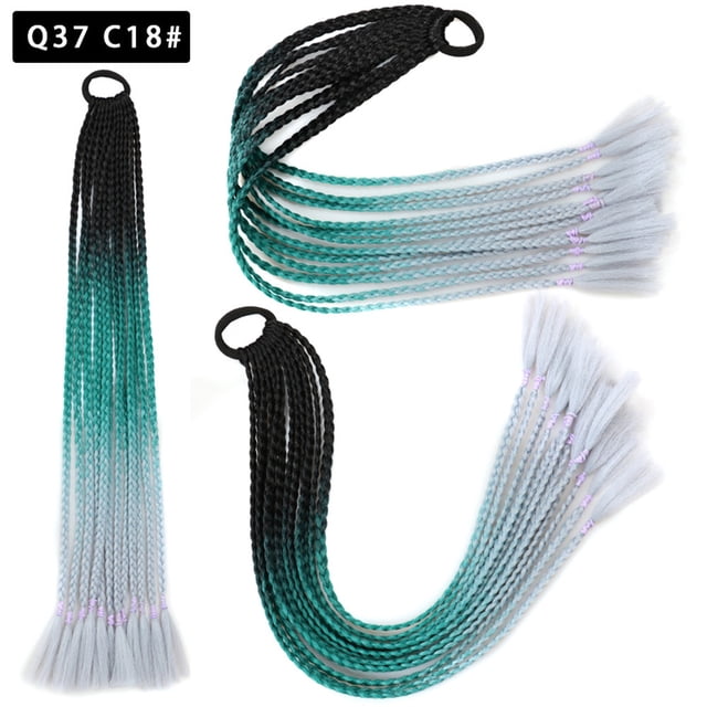 Zhuge 2 piezas de extensiones de cabello trenzado de colores, accesorios para extensiones de cabello trenzado con bandas de goma sintéticas para mujeres, R