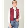 thumbnail image 3 of Unique Bargains Women's Turn Down Collar Button Denim Washed Vest, 3 of 6