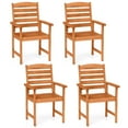 thumbnail image 1 of Costway Patio Chairs Set of 4 with Inclined Backrests and Slatted Seats for Deck, 1 of 10