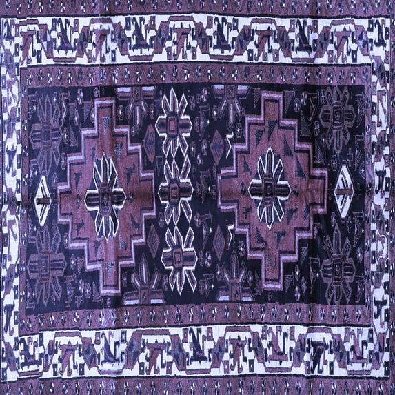 Ahgly Company Indoor Square Persian Blue Traditional Area Rugs, 4' Square
