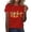 Red, variant on Halloween Shirts for Women T-Shirt for Casual Wear with Short Round Neck Pumpkin Print Loose Top in Stylish Everyday Wardrobe Orange L