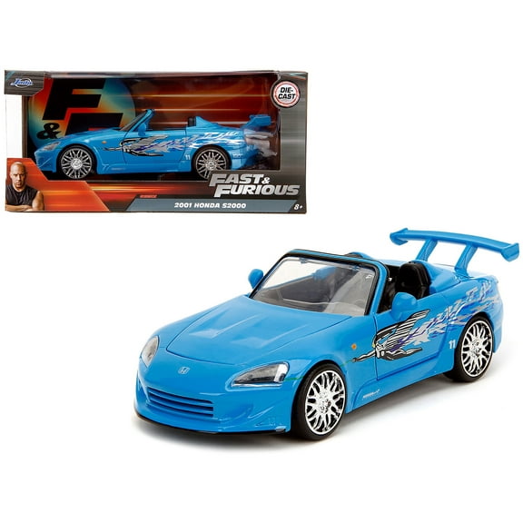 2001 Honda S2000 Convertible Blue with Graphics "Fast & Furious Remix" Series 1/24 Diecast Model Car by Jada