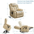 thumbnail image 3 of AHOMELI Dual Motor Real Leather Living Power Remotes Adjustable And Backrest Recliner Chair, Beige, 3 of 9