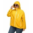 thumbnail image 2 of adviicd Plus Size Womens Rain Jacket with Hood Waterproof Raincoats Lightweight Packable Outdoor Trench Coat Yellow, 3XL, 2 of 6