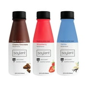 Soylent Vegan Meal Replacement Shake 14 Oz Ready to Drink Plant Protein Shakes, 12 Pack, Neapolitan Variety