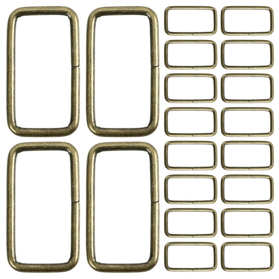 Ortofally 20pcs Metal Ring Buckle Webbing Belts Buckle Rings Bag Purse Snap Hook Square Buckle for Handbag Strap DIY Accessories