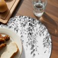 thumbnail image 3 of Grey Eucalyptus Round 13 Inch Placemats Set of 8, Weeping Botanical Leaf Watercolor HeatResistant Non Slip Place Mats for Dining Table, Wipeable Braided Kitchen Table Mats for Housewarming, 3 of 9
