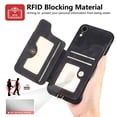 thumbnail image 4 of Dteck for iPhone XR Case Wallet with Card Holder,Ring Stand,Wrist Strap,RFID-Blocking PU Leather Protective Magnetic Flip Cover, Black, 4 of 10
