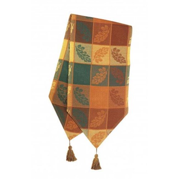 13 x 54 in. Ribbed Table Runner with Tassels, Pinehurst