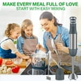 thumbnail image 4 of Immersion Blender Handheld 1100W 3 in 1 Corded Stick Hand Blenders for Kitchen with Trigger Speed Control, with Whisk, Milk Frother Attachemnts, Perfect Emulsifier for Soup, Smoothie, Puree, 4 of 8