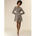 thumbnail image 3 of INSPIRE CHIC Robe à Manches Longues Léopard à Volants Superposés pour Femmes, 3 of 6