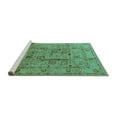 thumbnail image 2 of Ahgly Company Machine Washable Indoor Rectangle Oriental Turquoise Blue Industrial Area Rugs, 7' x 9', 2 of 4