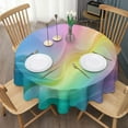 thumbnail image 3 of Rainbow Tie Dye Swirl Pattern Round Tablecloth 60"x60",Wrinkle Wipeable Table Cloth for Kitchen Dining Room Picnic Patio Party, 3 of 6