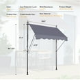 thumbnail image 3 of Ambifirner Manual Retractable Awning - 118'' Non-Screw Outdoor Sun Shade Cover with UV Protection – 100% Polyester, Adjustable Patio Door Window Awning Canopy Sun Shade Curtain for Backyard, Gray, 3 of 8
