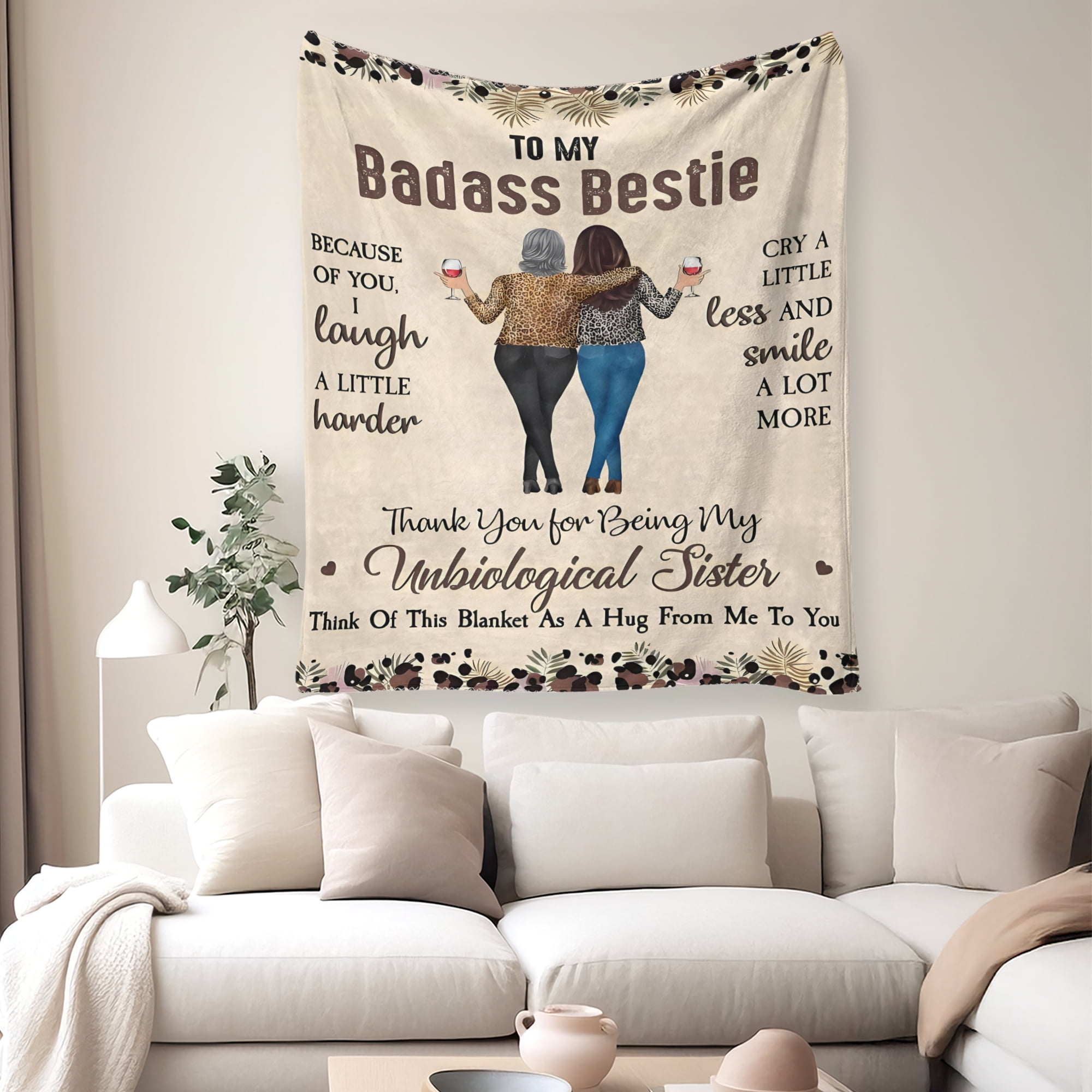 Flannel Fleece Throw Blanket For Bestie, Lightweight Cozy Plush Blanket for Sofa Couch,60"X80"
