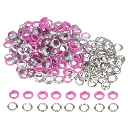 

200 Set Round Grommets 10mm Dia Metal Eyelets with Washers for Scrapbooking Shoes Clothes Leather Canvas Fuchsia
