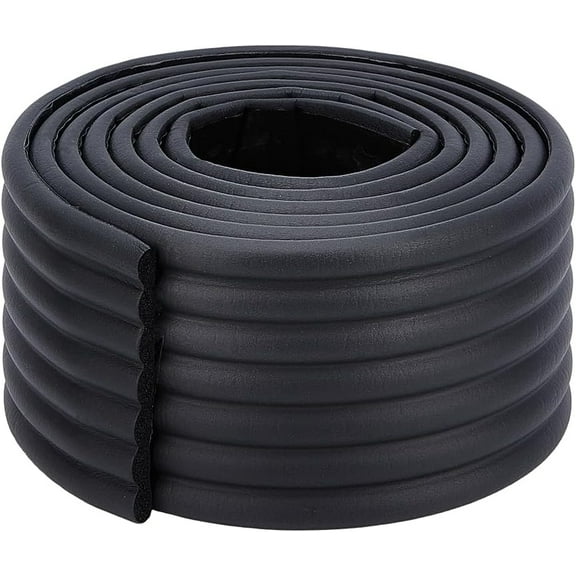 Foam Anticollision Strip Corrugated Baby Table Bumper Guards for Furniture Against Corners Black 80x7mm 2m/roll