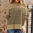 thumbnail image 6 of Wancir Womens Striped Sweaters Casual Cotton Knitted Long Sleeve Pullover Sweater 2024 Fashion Color Block Round Neck Tops, 6 of 9