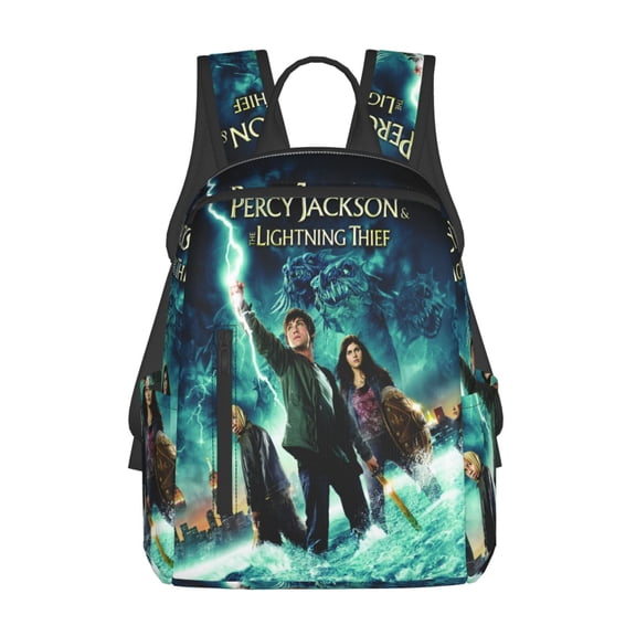 14.7in Percy Jack-so Backpack Cute Cartoon Lightweight Backpacks Portable Outdoor Travel