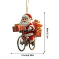 thumbnail image 3 of Diceymbol Acrylic Flat Santa Claus Bicycle Ornament, 5.9 Inch Christmas Hanging Decoration, 1 Count, 3 of 6