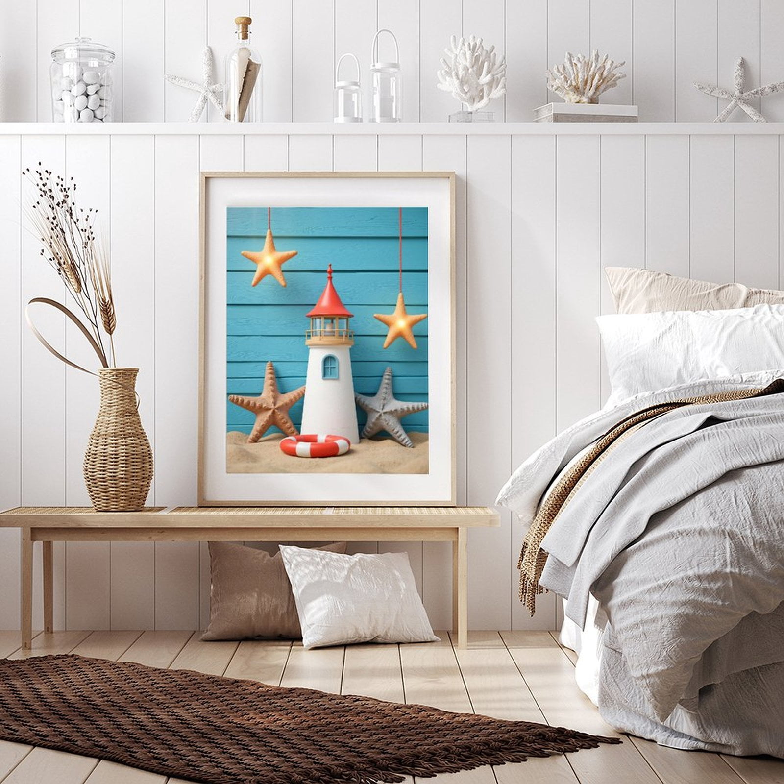 Diamond Art Kits for Adults - 5d Coastal Lighthouse Starfish Decor Diamond Painting for Adults, Diamond Art for Adults Beginners, Diamond Painting Kits for Adults for Home Wall Decor