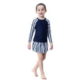 thumbnail image 7 of gcong Full Coverage Long Sleeve Swimwear with Skirt for Girls UPF Rash Guard Sun Protective Swim Suit Blue 12-13 Years, 7 of 7