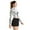 A-Silver30, variant on XIAONU Women Metallic Crop Top Mock Neck Long Sleeve Shiny Blouse Stretchy Party Event Tops