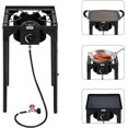 thumbnail image 3 of PERUYQ Outdoor Portable Propane Stove Gas Cooker, Heavy Duty Iron Cast Patio Burner with Detachable Stand Legs for Camp Cooking (1-Burner 100,000-BTU), 3 of 14
