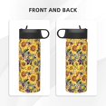 thumbnail image 3 of Sikiie Sunflowers Vintage Print 18OZ Insulated Straw Cup, Portable Leak-proof Sports Water Bottle, Stainless Steel Water Cup Suitable for Home and Outdoor, 3 of 8