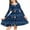 Dark Blue, variant on Odeerbi Toddler Girls Gradient Striped A-Line Dress Cute Long Sleeve Skater Dress Retro Vintage Stretchy School Recital Twirly Dress Toddler Girls Clothes